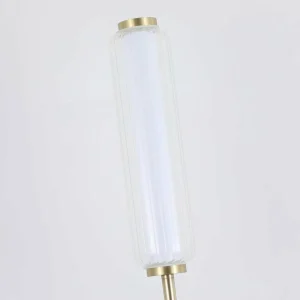 New Searchlight Lampe sur pied LED Mod, couleur laiton, intensité variable sur 3 niveaux, acier