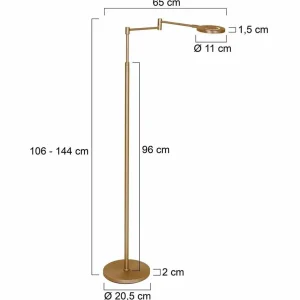 Outlet Steinhauer Lampe sur pied LED rechargeable Soleil bronze brossé, métal, variateur