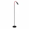 Sale Busch Lampe sur pied LED Rocco, noir mat bras flex rouge