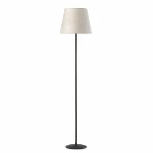 Sale ONLI Lampe sur pied Loris, noir, abat-jour beige sable