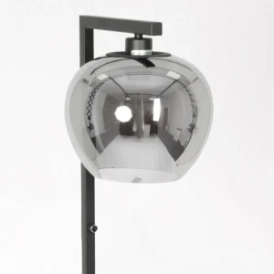 New Steinhauer Lampe sur pied Lotus, noir, métal, verre, E27