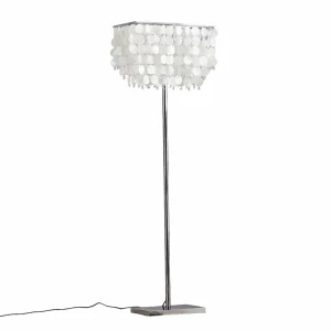 Sale ONLI Lampe sur pied Makani, chrome, décor coquillage