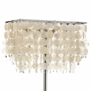 Sale ONLI Lampe sur pied Makani, chrome, décor coquillage