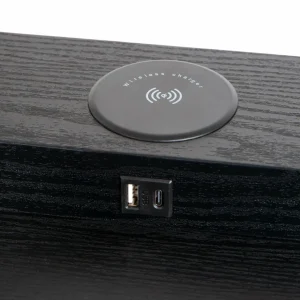 Clearance Lucide Lampe sur pied Menno, noir, 162,7 cm, Wireless Charger