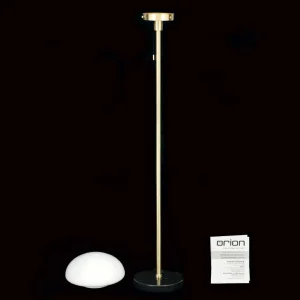 Fashion ORION Lampe sur pied Sparta, noir/laiton, verre, marbre, 148 cm