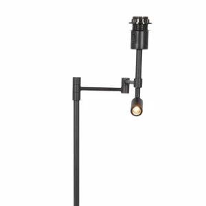 Discount Steinhauer Lampe sur pied Stang, liseuse LED, tressage noir/naturel