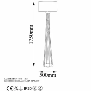 Best Sale Opviq Lampe sur pied Tall 13470, noir, Canvas, hauteur 175 cm