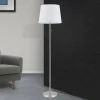 Clearance ORION Lampe sur pied textile Ludwig, nickel mat