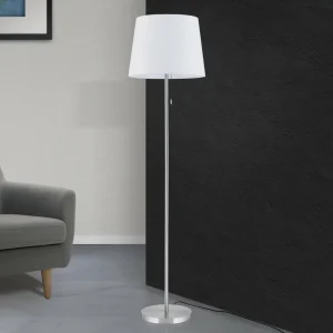 Clearance ORION Lampe sur pied textile Ludwig, nickel mat