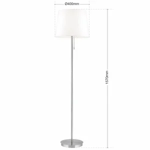 Clearance ORION Lampe sur pied textile Ludwig, nickel mat