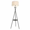 Hot Näve Lampe sur pied Tora, noir/blanc, textile, hauteur 158 cm trépied
