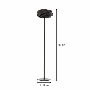 Best Sale Domiluce Lampe sur pied Vento, noir, métal, E27, Ø 40 cm
