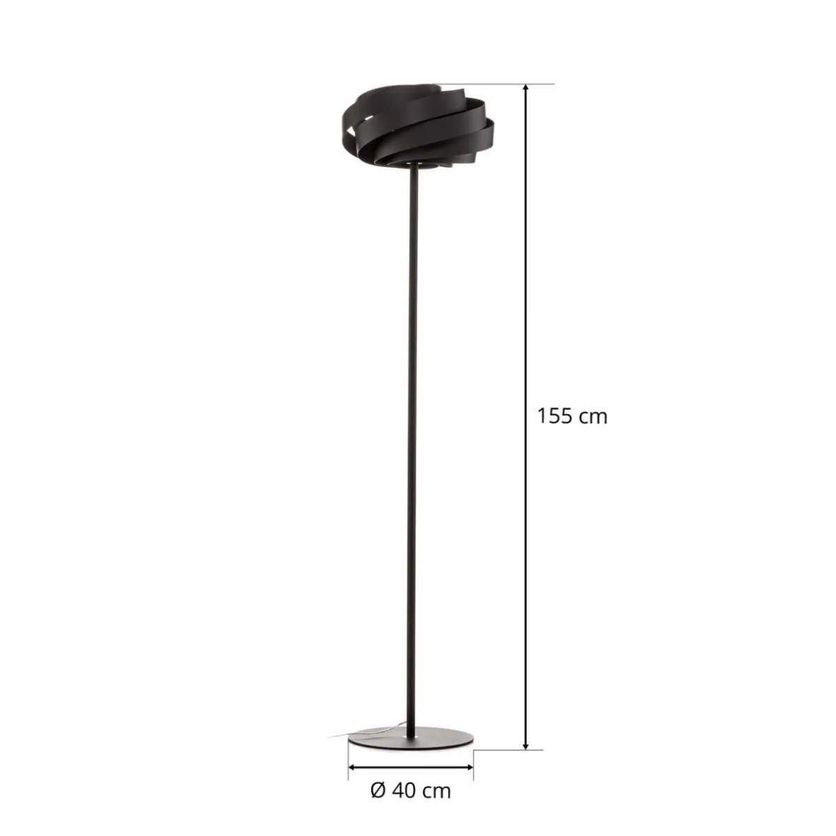 lampe_sur_pied_vento_noir_mtal_e___cm_5.webp Best Sale Domiluce Lampe sur pied Vento, noir, métal, E27, Ø 40 cm