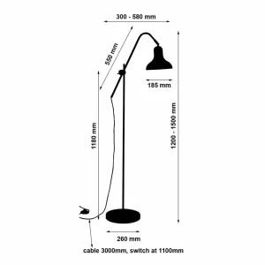 Online Busch Lampe sur pied Winston, abat-jour noir/blanc