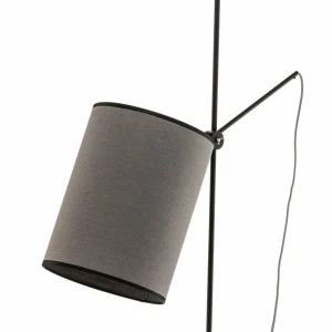 Best Sale Nowodvorski Lighting Lampe sur pied Zelda avec abat-jour textile rond gris