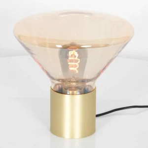 Store Steinhauer Lampe table Ambiance abat-jour verre laiton/ambre