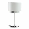 Store Holländer Lampe table Mattia ovale, double, blanche/argentée