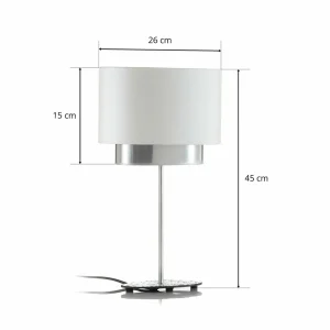 Store Holländer Lampe table Mattia ovale, double, blanche/argentée