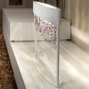 Hot Masiero Lampe table Ola TL2 cristaux blanc/couleur froide