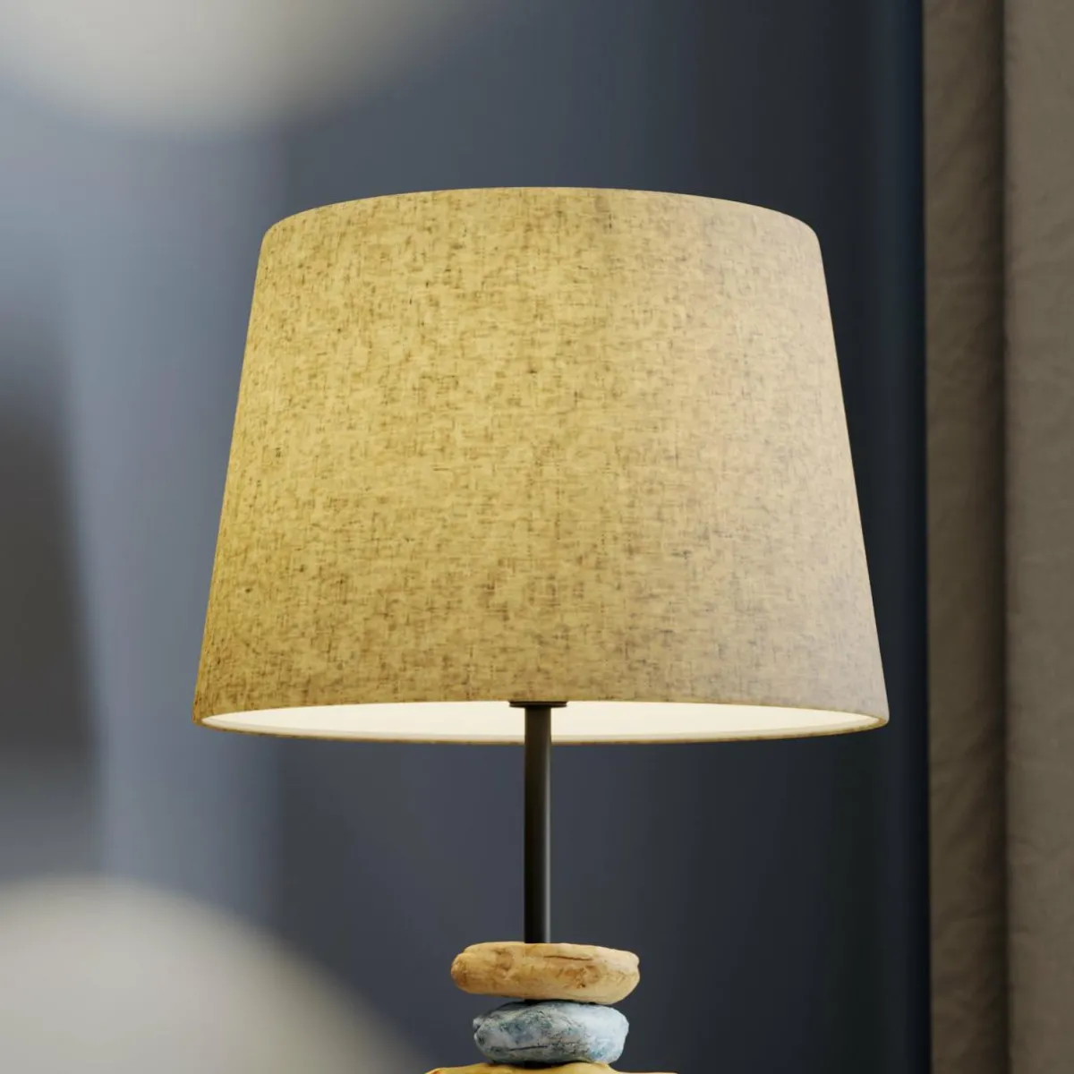 lampe_vera_abatjour_tissu_et_dcor_pierre_cm_2-1.webp Cheap ONLI Lampe Vera, abat-jour tissu et décor pierre, 38 cm