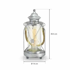 Fashion EGLO Lampe-lanterne à poser claire argent antique