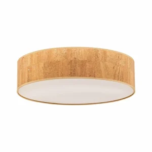 Store Eko-Light Leano plafonnier brun rond, en liège