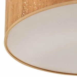 Store Eko-Light Leano plafonnier brun rond, en liège