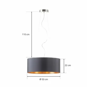 Discount EGLO Lecio - suspension textile noire-dorée