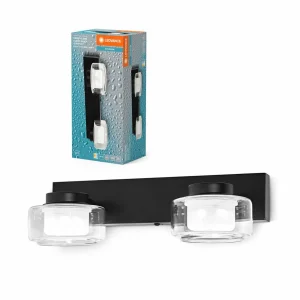 Best Sale LEDVANCE Applique murale LED Orbis Flame, à 2 lampes, noir, IP44