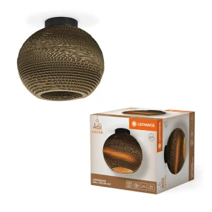 Store LEDVANCE Plafonnier Ball, Ø 26 cm, brun, carton ondulé, E27