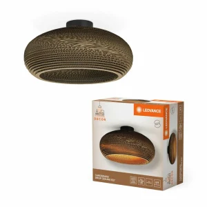 Clearance LEDVANCE Plafonnier Drop, Ø 40 cm, brun, carton ondulé, E27
