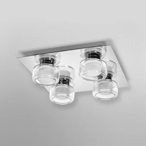 Outlet LEDVANCE Plafonnier LED Orbis Flame, chromé, à 4 lampes, IP44