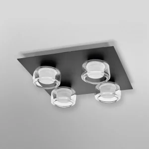 Outlet LEDVANCE Plafonnier LED Orbis Flame, noir, à 4 lampes, IP44
