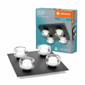 Outlet LEDVANCE Plafonnier LED Orbis Flame, noir, à 4 lampes, IP44