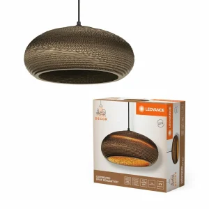 New LEDVANCE Suspension Drop, Ø 40 cm, brun, carton ondulé, E27
