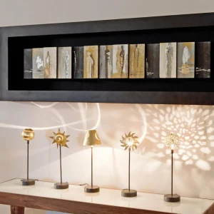 Outlet Holländer Élégante lampe à poser Schneckenhut Gold en fer
