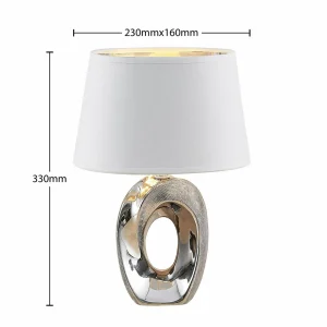 Flash Sale Lindby Alenja lampe à poser en céramique et tissu
