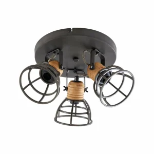 Store Lindby Arinthea spot pour plafond, 3 lampes, noir, acier, E14