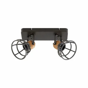 Hot Lindby Arinthea spot pour plafond, 2 lampes, noir, acier, E14