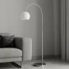 Sale Lindby Cynthia lampadaire arqué, verre, nickel mat