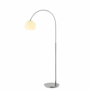 Sale Lindby Cynthia lampadaire arqué, verre, nickel mat