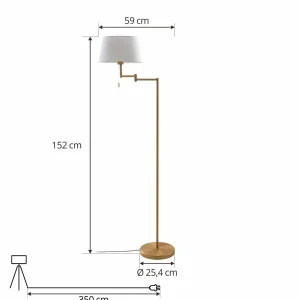 Shop Lindby 7 Ismene lampe sur pied avec bras inclinable