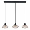 Fashion Lindby Justinos suspension à trois lampes, cuivre