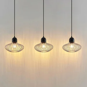Fashion Lindby Justinos suspension à trois lampes, cuivre