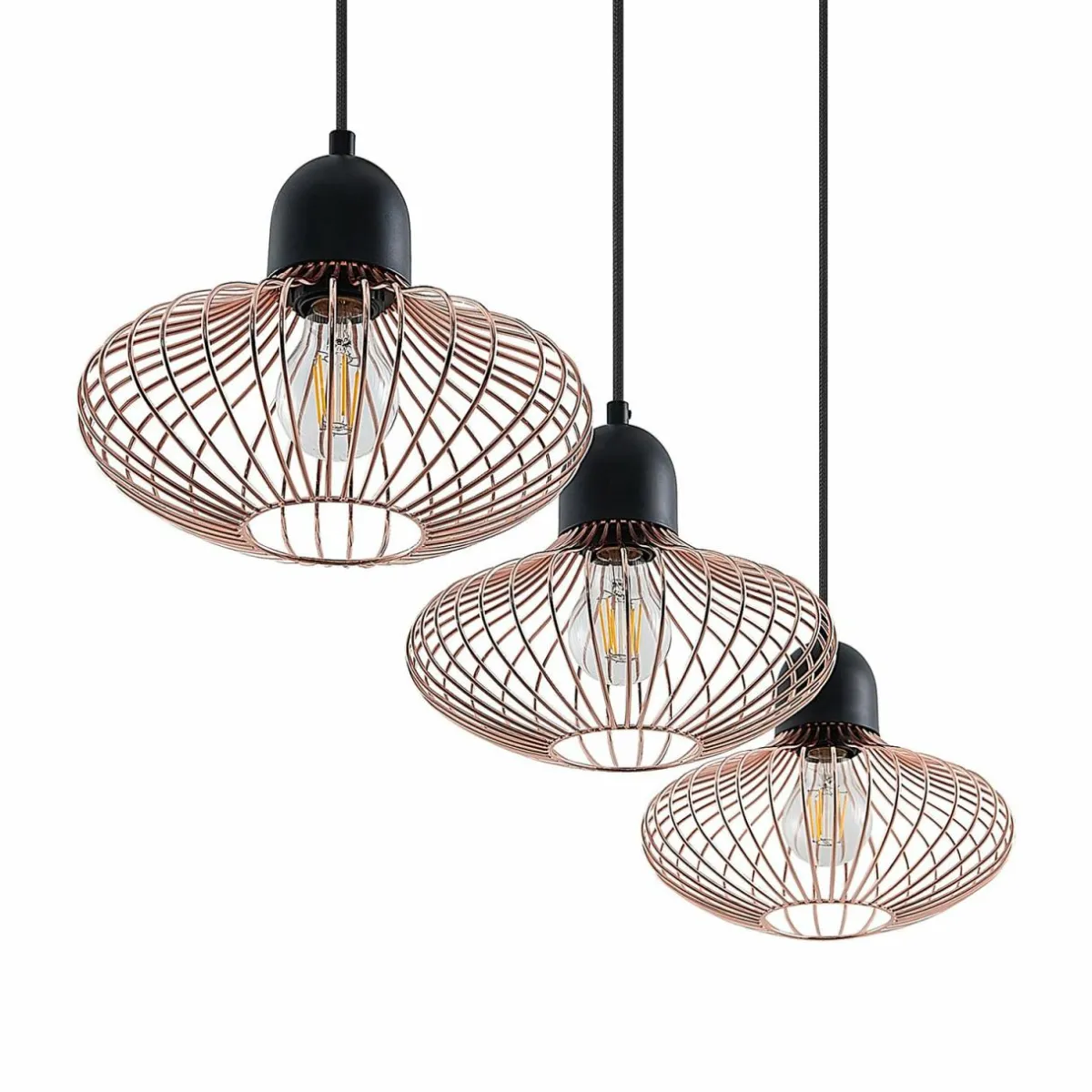 lindby_justinos_suspension__trois_lampes_cuivre_3.webp Fashion Lindby Justinos suspension à trois lampes, cuivre