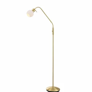 Hot Lindby lampadaire Elaina, laiton, 162cm, flexible, E14