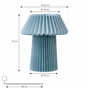 Sale Lindby lampe à poser Magali, bleu clair, papier, Ø 34 cm, E14
