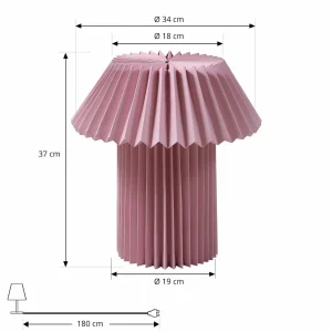 Best Lindby lampe à poser Magali, rose, papier, Ø 34 cm, E14
