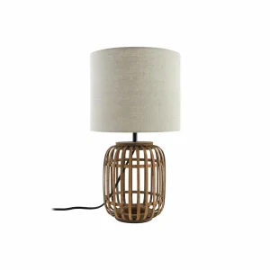 Cheap Lindby lampe à poser Marzanna, gris, bambou, 42,5 cm, E27