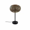 New Lindby lampe à poser Nerys, noir, bambou, Ø 28 cm